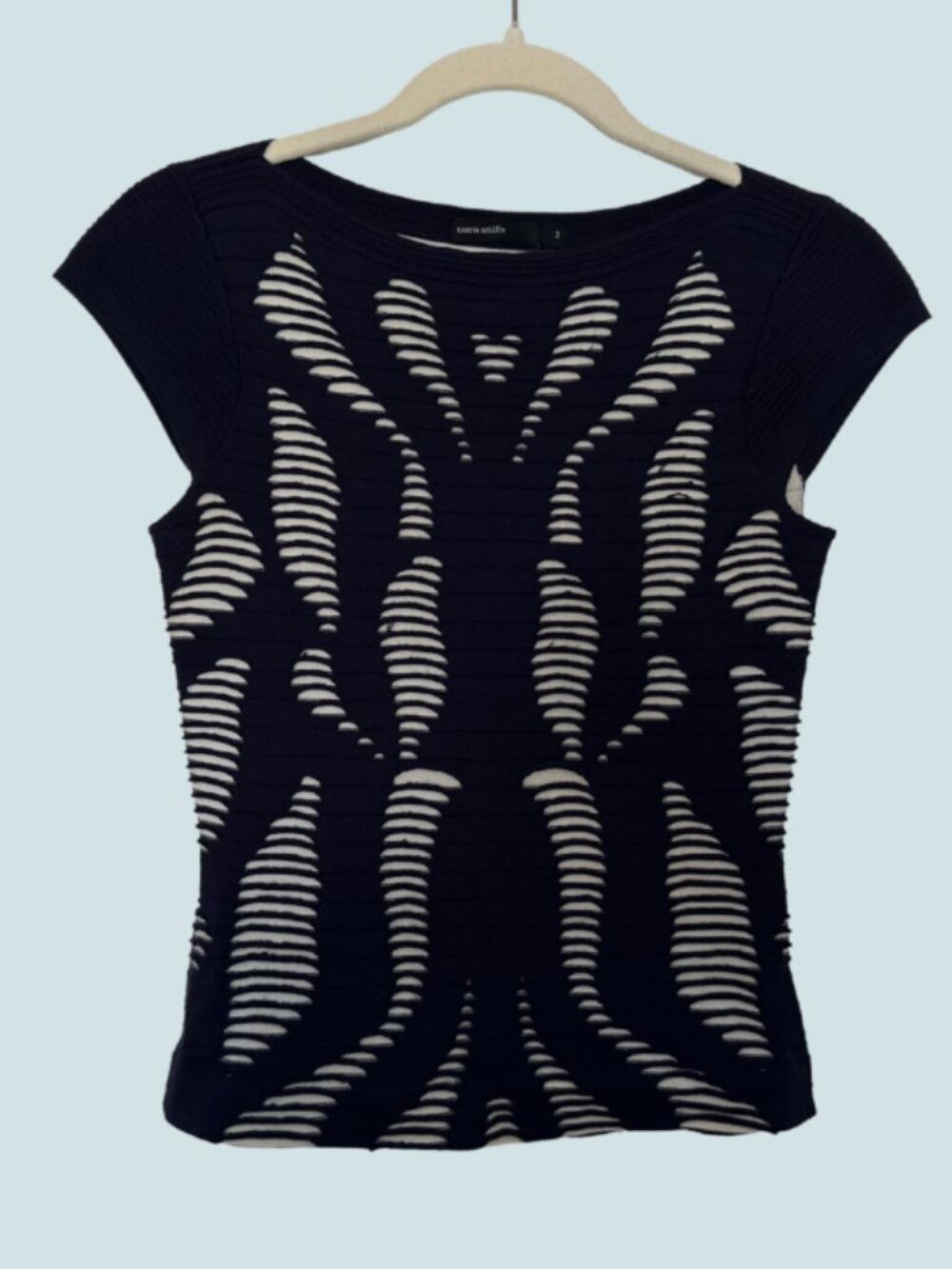 Karen Millen Stretchy Knit Navy Top